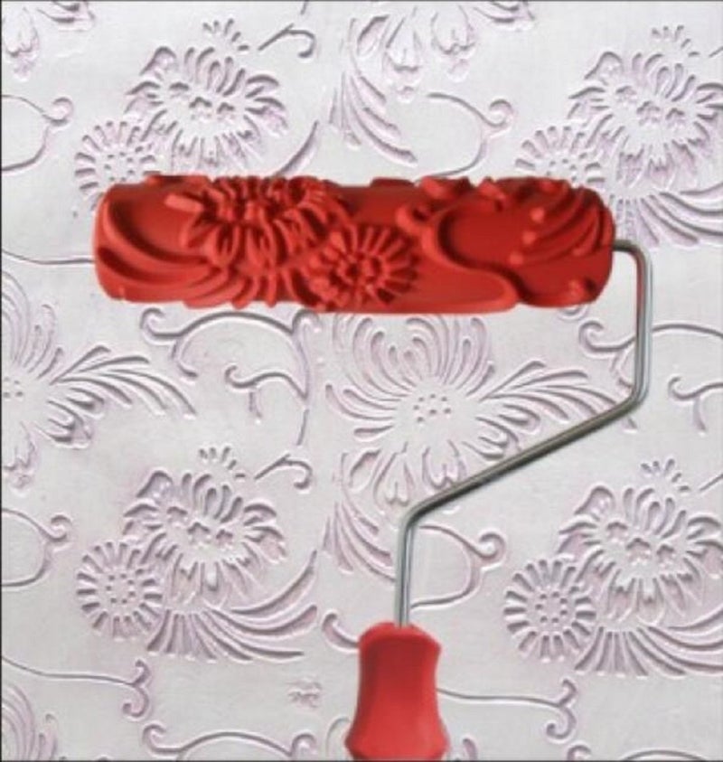 Bueer 7" DIY Patterned Paint Roller Decorative Rubber Roller with Plastic Handle (Model EG167) - Image 1